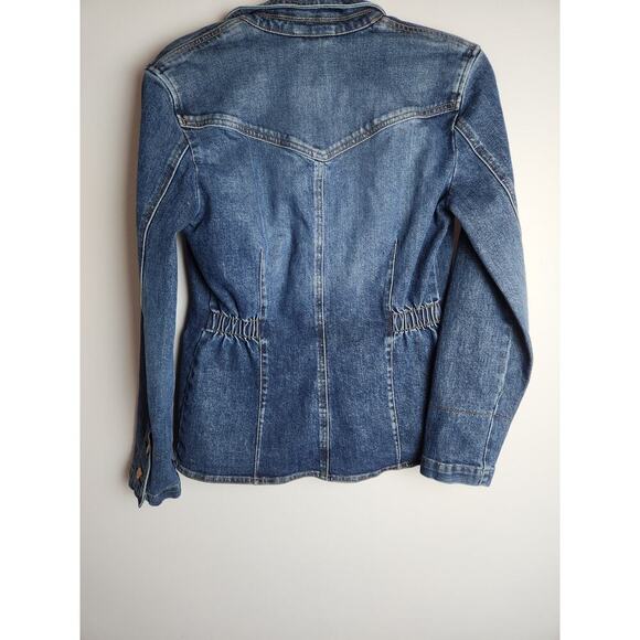GAP Vintage Jean Jacket sz S gathered waist Y2K retro style preppy boho classic - Picture 3 of 6